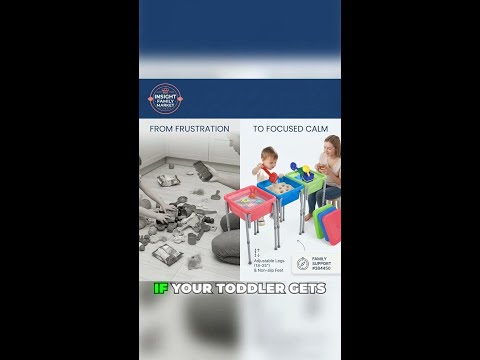 Sensory Activity Table for Kids and Toddlers with 3 Plastic Buckets and 7 Beach Toys