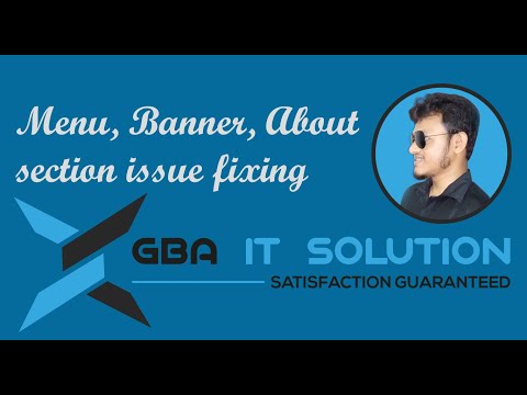 Menu, Banner, About section issue fixing