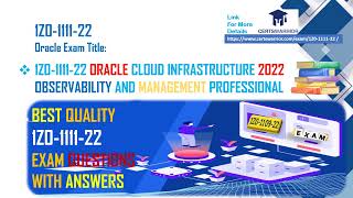 1Z0-1111-22 Oracle Cloud Infrastructure 2022 Observability and Management Professional