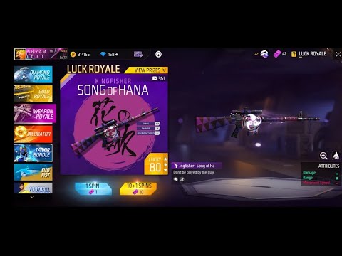 Free Fire New Weapon Royal Spin | Best Kingfisher Gun Skin | Free Fire New Event #ffneweventtoday