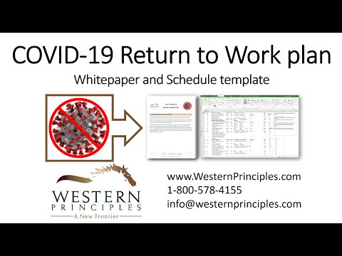 COVID 19 Return to Work Planning - Schedule Template (Microsoft Project)