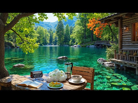 ☕Morning Jazz by the Lake for Focus, Calm & Stress Relief | Riverside Café & Relaxing Jazz