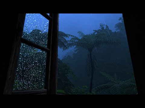 Fall Asleep in 3 Minutes with Rain on Window in The Dark Forest Night | Soothing Rainy Day Vibes