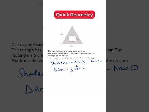 Triangle/Rectangle Area Geometry Problem | Maths Tips