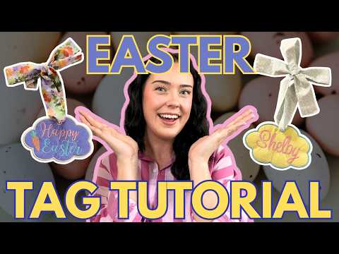 DIY Custom Embroidered Easter Basket Tags (FREE File + Bow Tutorial)