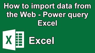 How to import data from the Web - Power query Excel