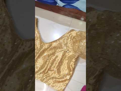 V-neck blouse desing with diff sleeves #puffsleeves #trending #newmodel #netblouse  #bow