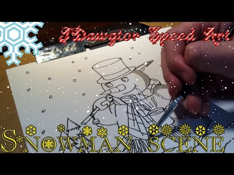 JDawgtor Speed Art | Christmas Snowman Drawing Timelapse