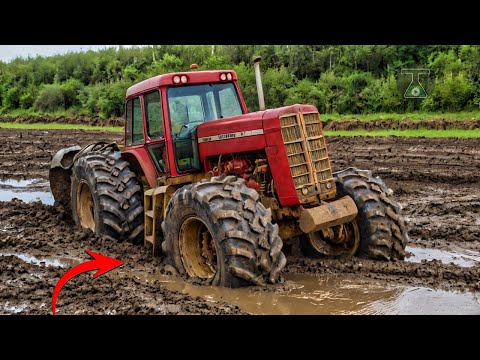 Tractors Stuck in Mud with Powerful Engines Sound 😱
