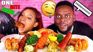 ONE BITE SEAFOOD BOIL MUKBANG CHALLENGE! (KING CRAB, MEGA PRAWNS, LOBSTER TAILS) 먹방 | QUEEN BEAST
