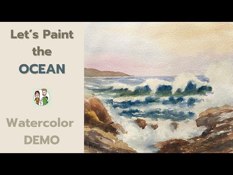 Ocean Waves Watercolor Tutorial