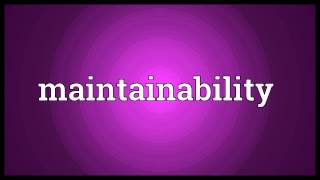 Maintainability Meaning