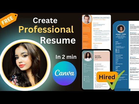 Create a Professional Resume in 2 Minutes | Canva Resume| Create Best CV for Free