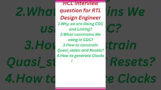 HCL Interview questions for RTL Design Engineer #PART-2