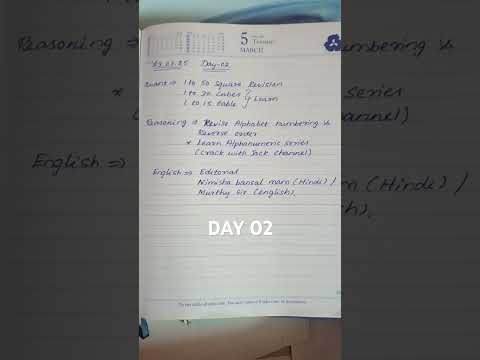 Day 2 To-Do List for Bank Exam Preparation | Study Plan & Strategy #RRB PO #bank exam #Shorts