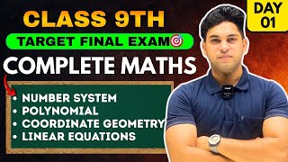 CLASS 9TH COMPLETE MATHS IN 3 DAYS 🥳| FINAL EXAM 🔥| BY VIVEK SIR