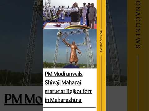 PM Modi unveils Shivaji Maharaj statue at Rajkot fort in Maharashtra #modiji #latestnews #monaco