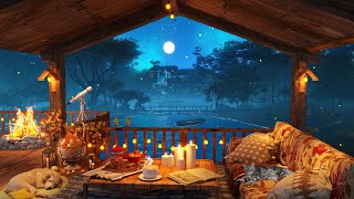 Cozy Night Porch Ambience 🌿🌙 Fall Asleep in a Cozy Cabin Porch to Relaxing Music for Sleep, Study