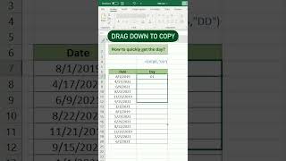 Finding the day | ms excel  | #techbro