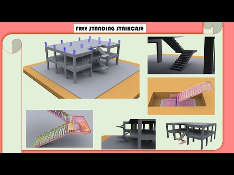 FREE STANDING STAIRCASE-BAR ARRANGEMENT.