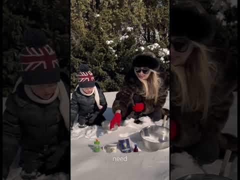 The viral snow cream was amazing kidscook #snowcream #winter