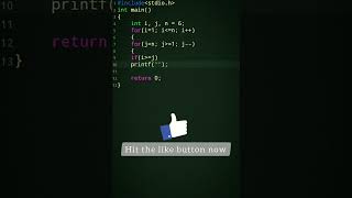 #118 C language tutorial👨‍🏫📓 C pattern programs#shorts #coding