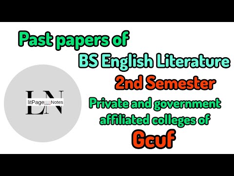 Past papers of bs english 2nd semester gcuf |Past papers of bs english| latest past papers