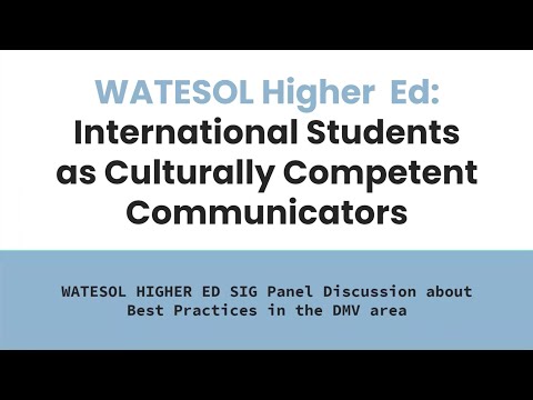 International Students as Culturally Competent Communicators