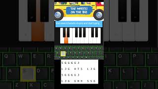 The Wheels on the bus go round and round | Qwerty notes | Piano / Keyboard cover | Virtual piano