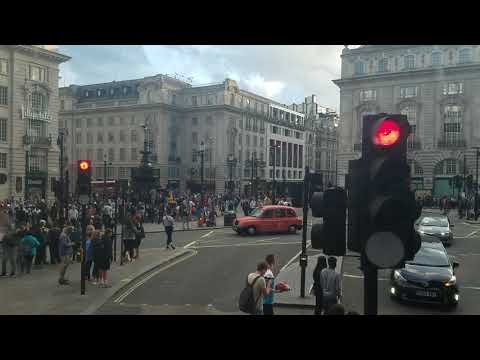Double decker ride down Shaftesbury to Piccadilly Circus