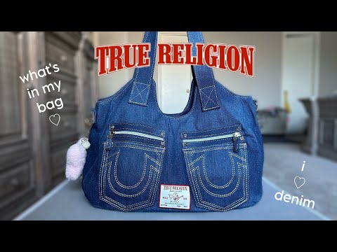 what's in my True Religion Denim bag 💙 + Coach cherry collection 🍒