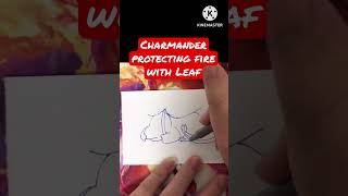 Charmander protecting life with leaf #pokemon #sad #nostalgic #art