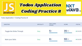 Todos Application | Coding Practice 8 Answers | JavaScript | NxtWave | CCBP 4.0