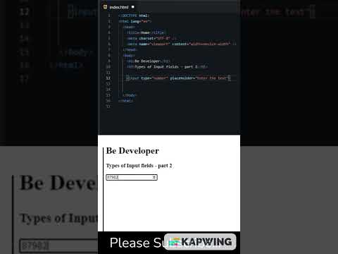 Different HTML input fields - Part 2