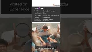 Tek Works is Looking to Hire Frontend Developer Vijayawada Location