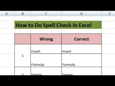 How to do spell check in excel