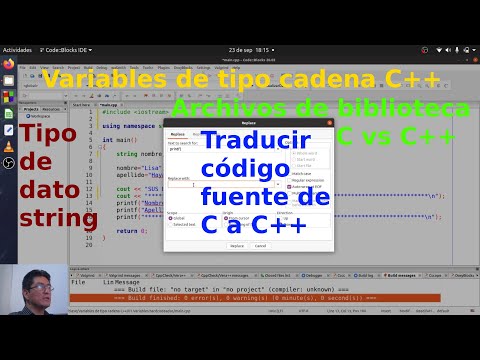 Variables de tipo cadena; en lenguaje C++