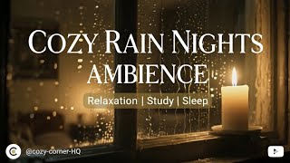 Relaxing Rain on Window with Candlelight 🌧️ Cozy Room Ambiance for Study, Sleep & Focus