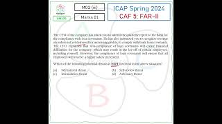 ICAP Spring 2024 | MCQ (iii)| Ethical Issues in Financial Reporting |CAF 5: FAR-II (SM170)