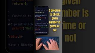 C program to check given number is prime or not #asmr #asmrcoding #shorts