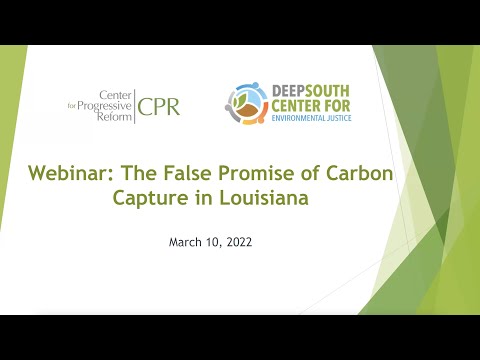 Webinar: The False Promise of Carbon Capture in Louisiana