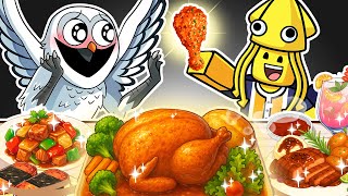 ASMR MUKBANG | The OWL Korean Food : Fried Chicken, Cheese Stick | Animation