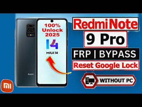 Redmi Note 9 Pro Max Google Account Lock Unlock MIUI 14 Frp Bypass  Without Pc Redmi Note_9 2025