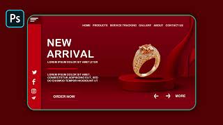 Website UI Design in Photoshop | Modern Jewelry Webpage Tutorial for Beginners