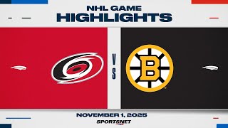 NHL Highlights | Hurricanes vs. Bruins - November 1, 2025