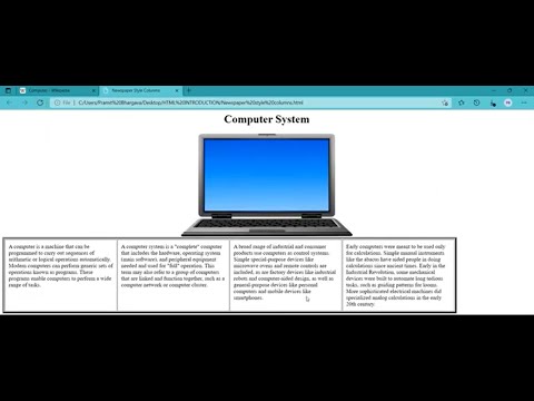How to make Newspaper Style Columns in HTML