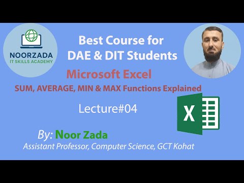 Lecture #04 | SUM, AVERAGE, MIN & MAX Functions | Microsoft Excel Basic Course