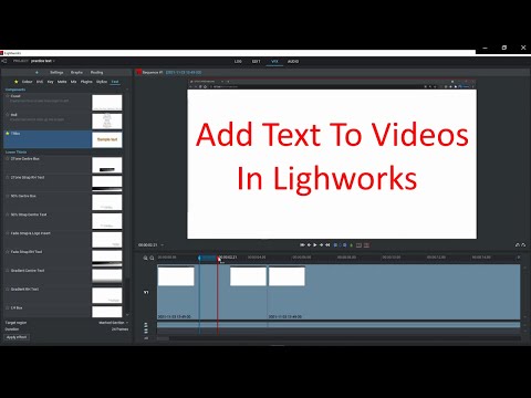 How to Add Text To Your Videos in Lightworks