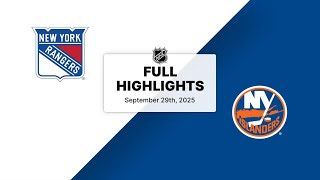 NHL Preseason Highlights | Rangers vs. Islanders | September 29, 2025