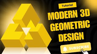 Modern 3D Geometric Design | Yellow Triangular Shapes | #coreldrawtutorialhindi #graphicdesign